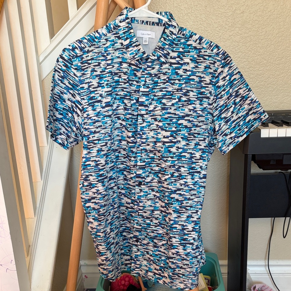 Calvin Klein Multicolor Abstract Men's Shirt